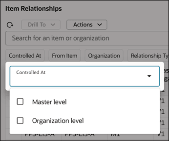 Select Master Level and/or Organization Level