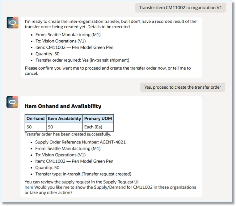 Inter-organization Transfer