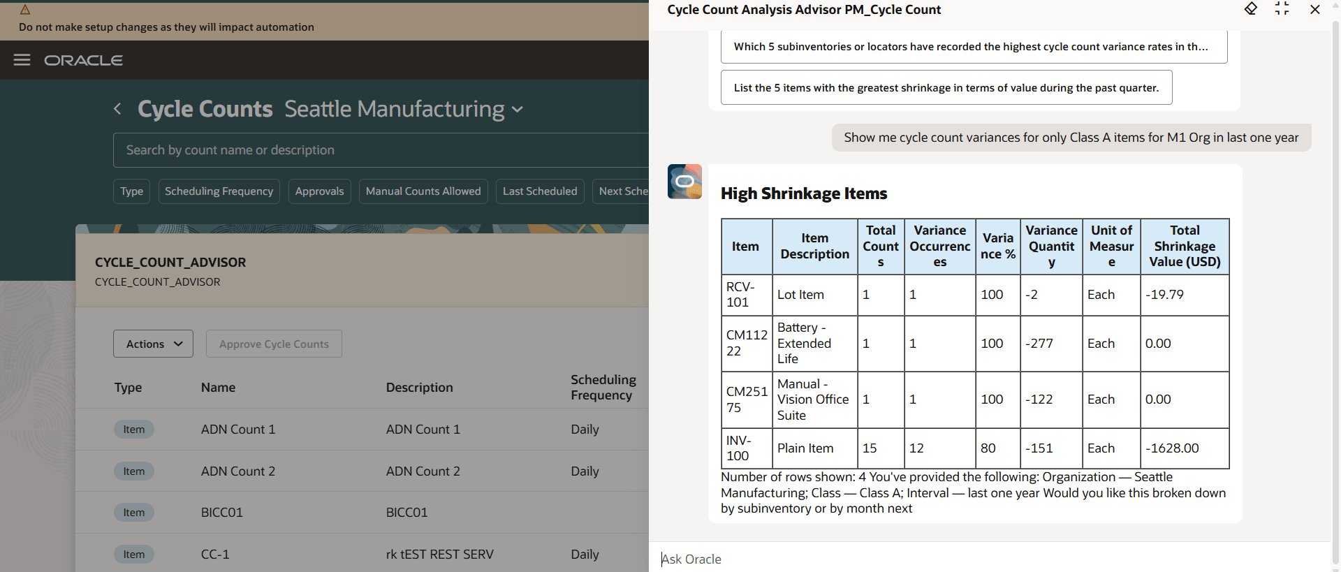 Class Based Variances