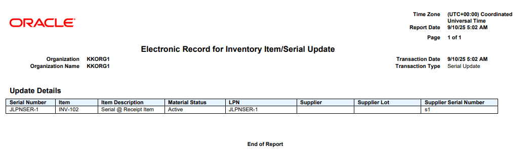 Put Away Transaction with LPN Details