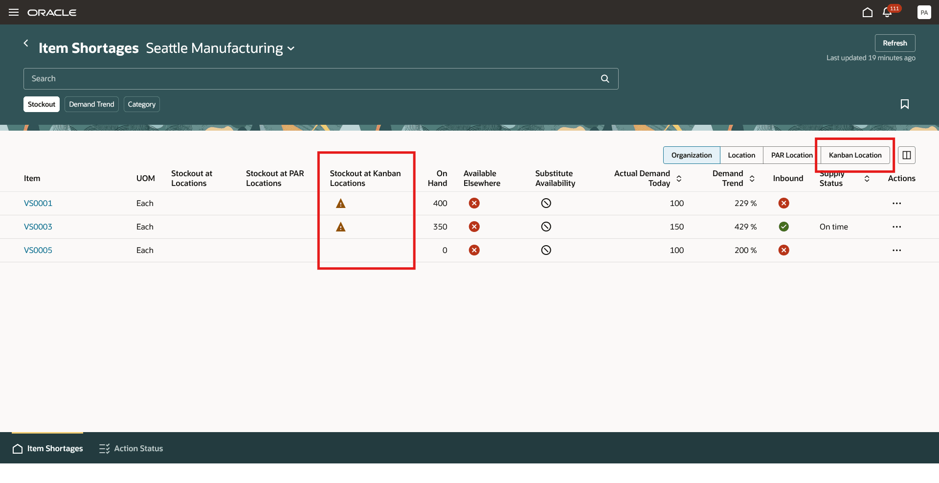 Item Shortages Redwood Page