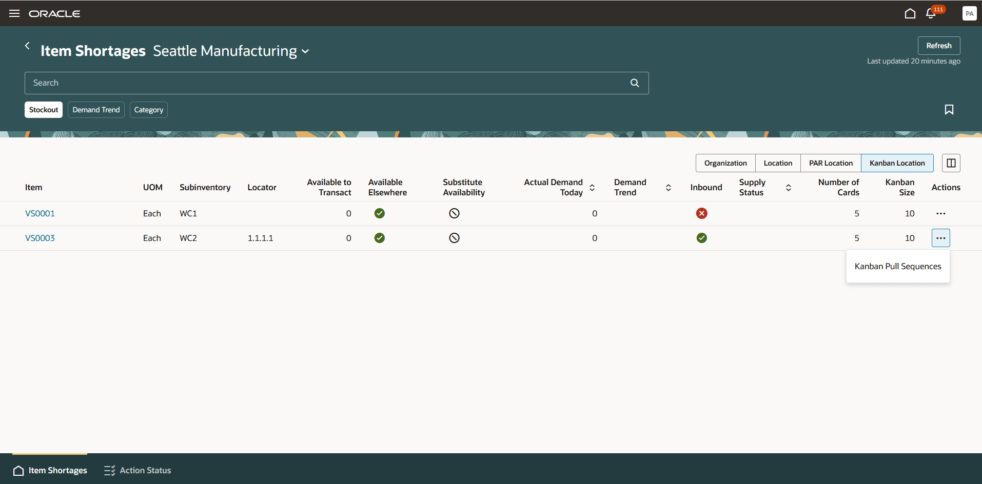 Kanban Location Toggle