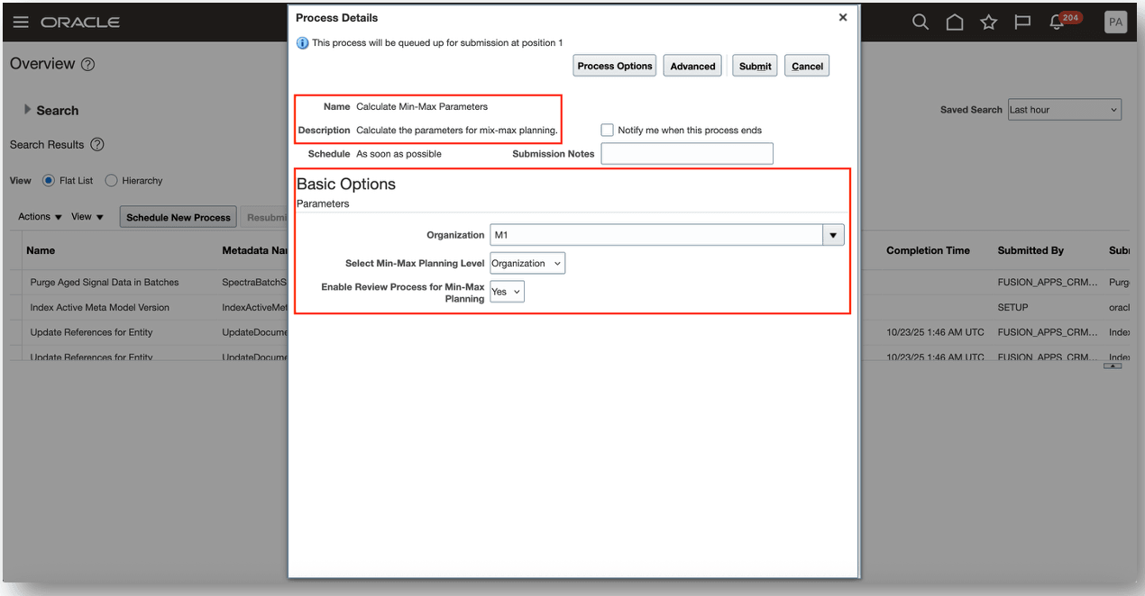 Calculate Min-Max Parameters