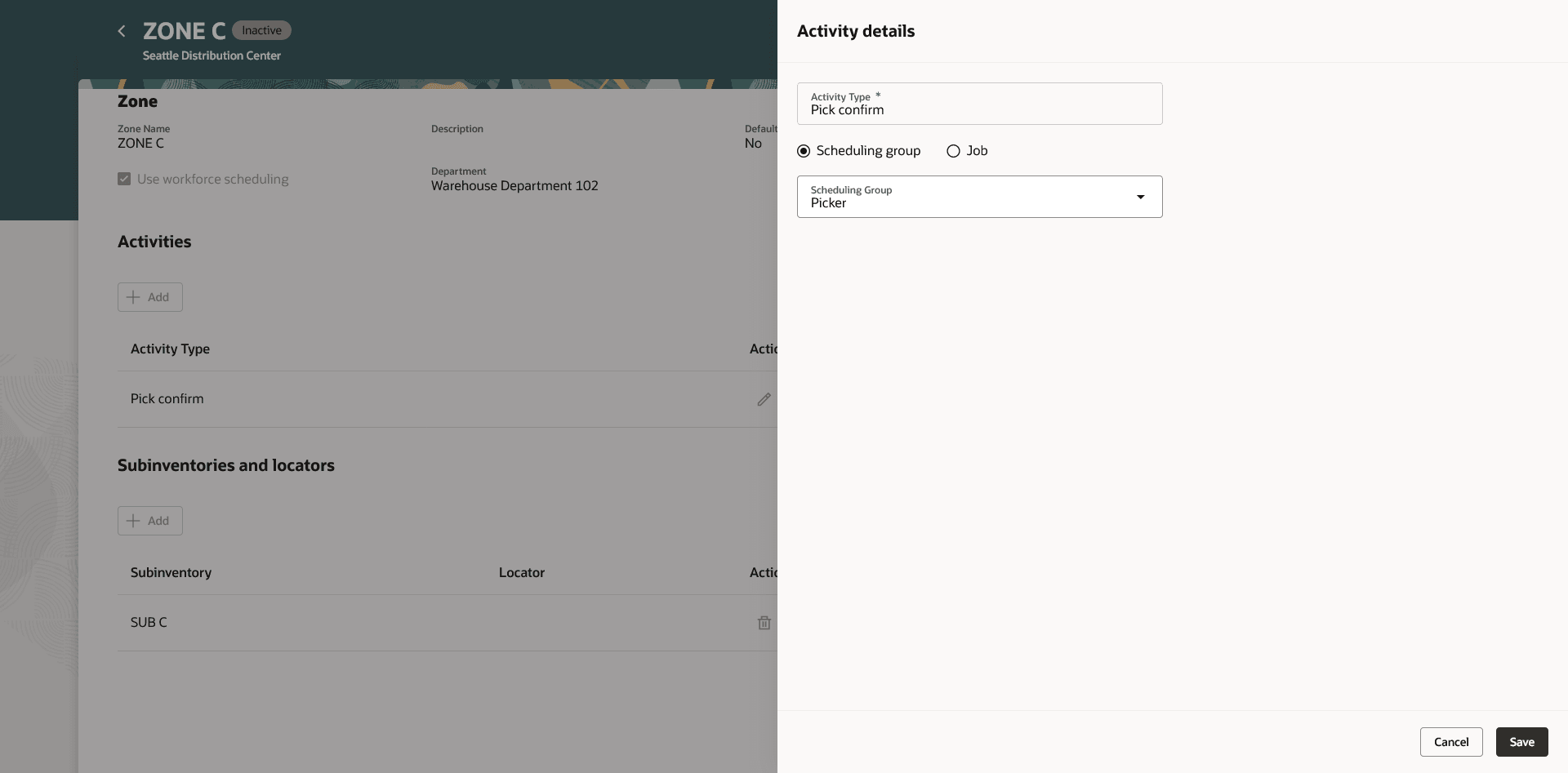 Activity Type to Scheduling Group Mapping