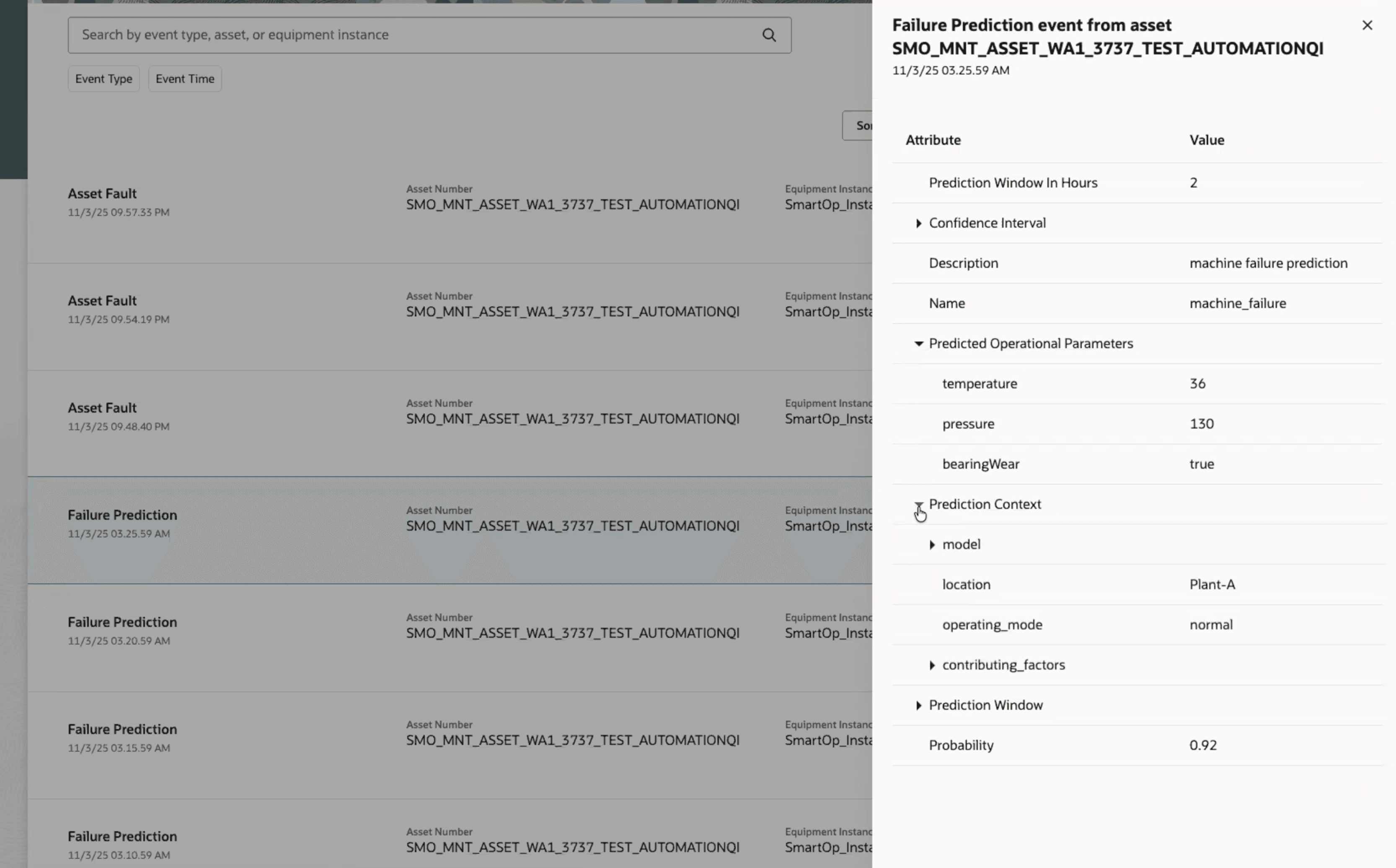 Assess prediction events