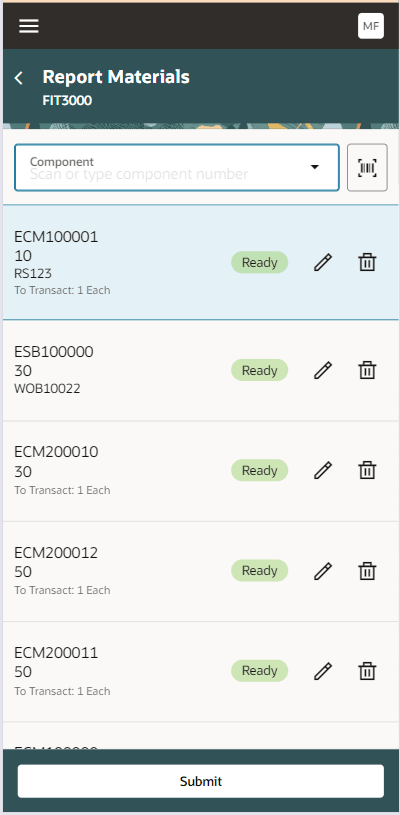 Material Issue during Orderless Transaction