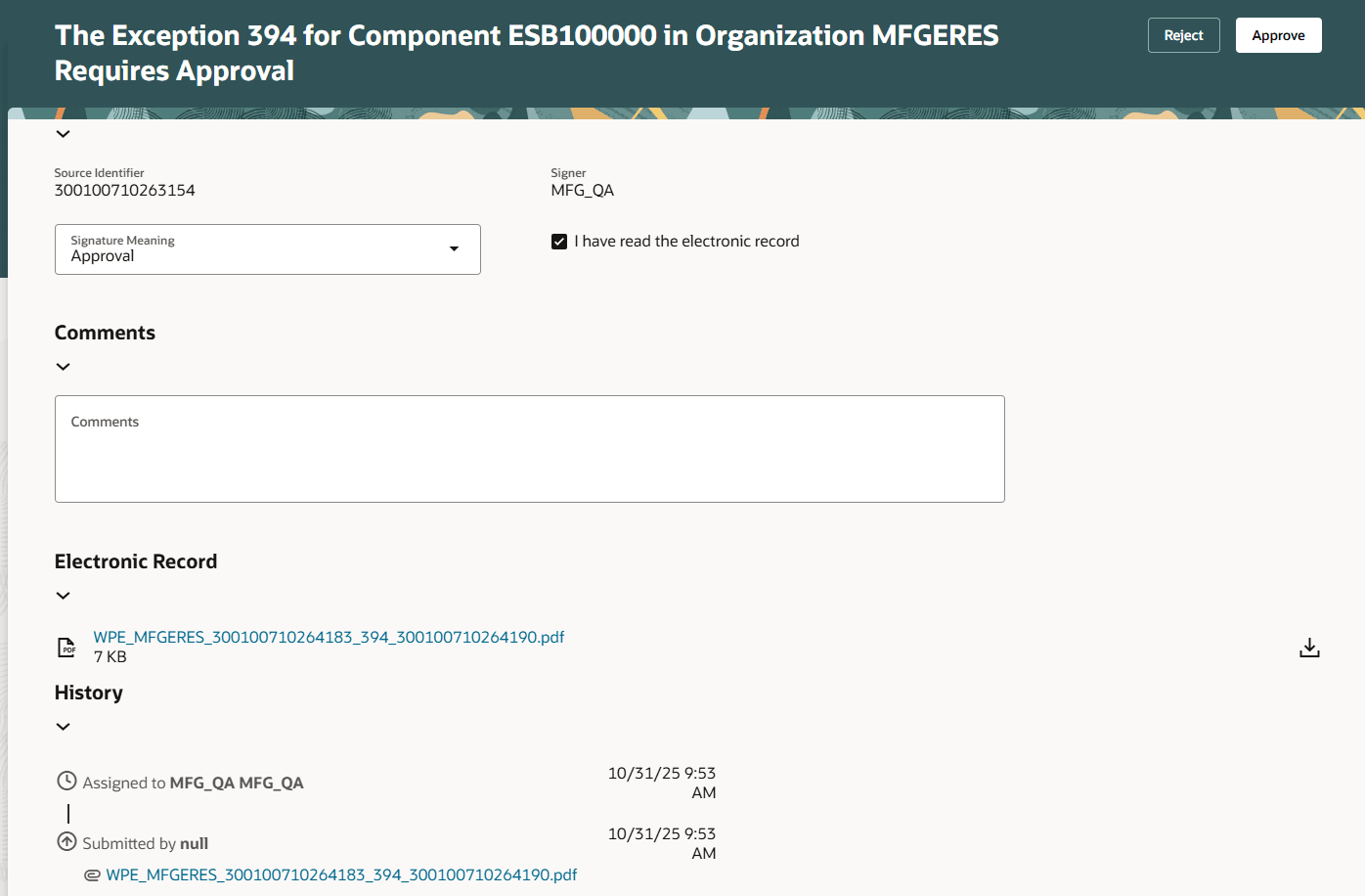 Production Exception Deferred Approval Window