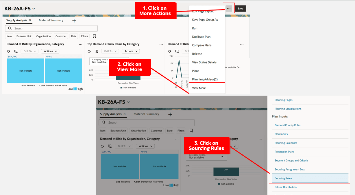 Navigate to Sourcing Rules Page