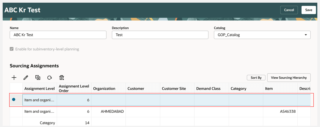 Add a New Sourcing Assignment