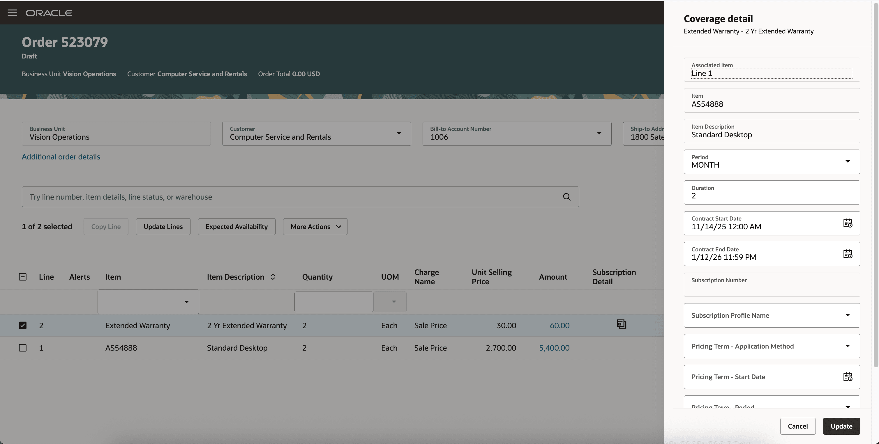 Subscription Details