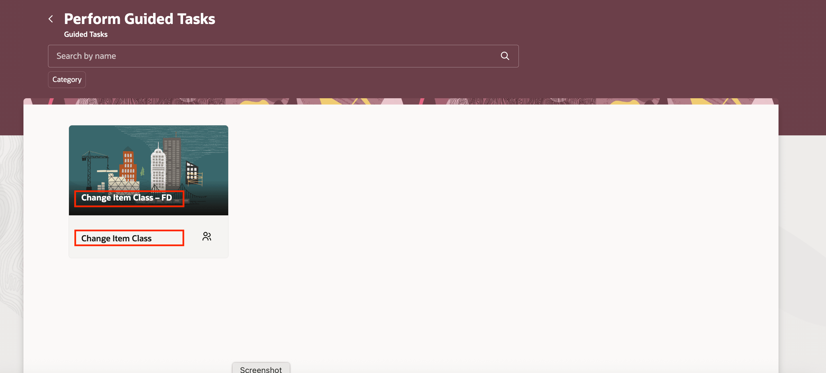 Guided Task Flow Library With Task Flows for Change Item Class Guided Task Category