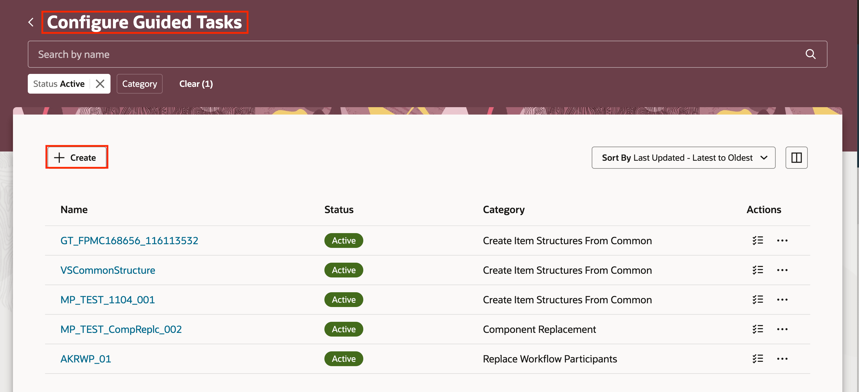 Configure Guided Tasks Page