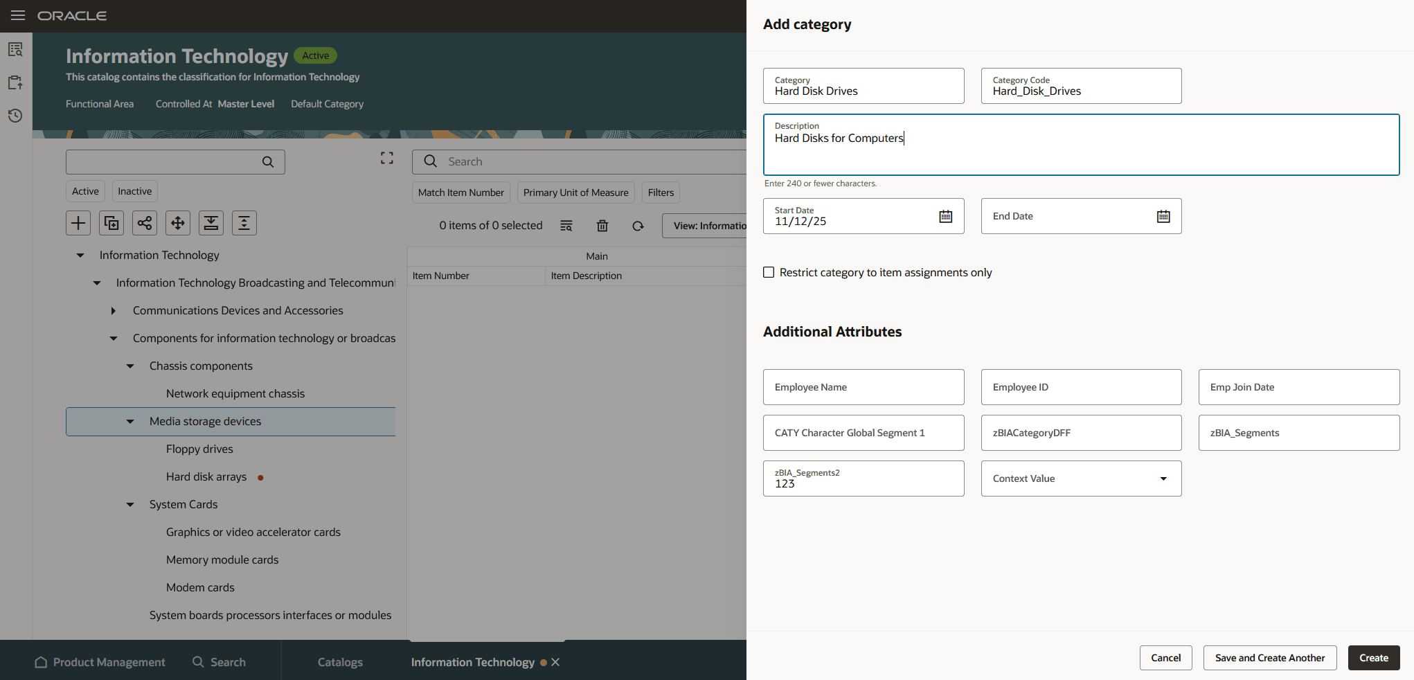 Add Category to a Catalog