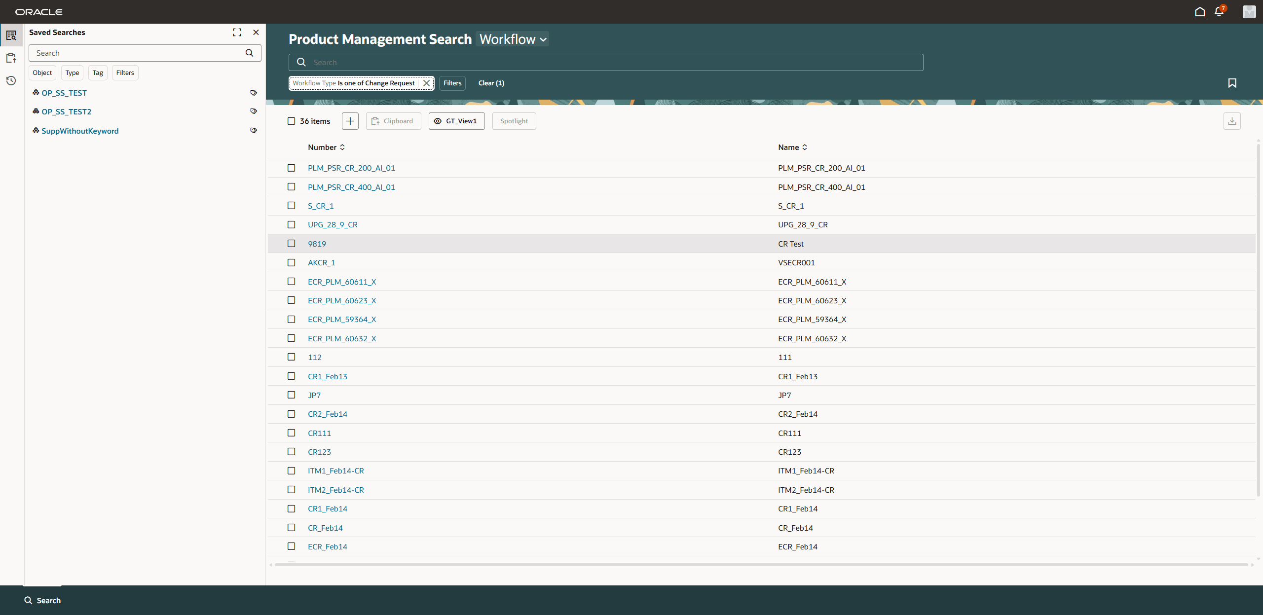 Workflow Search on Supplier Portal