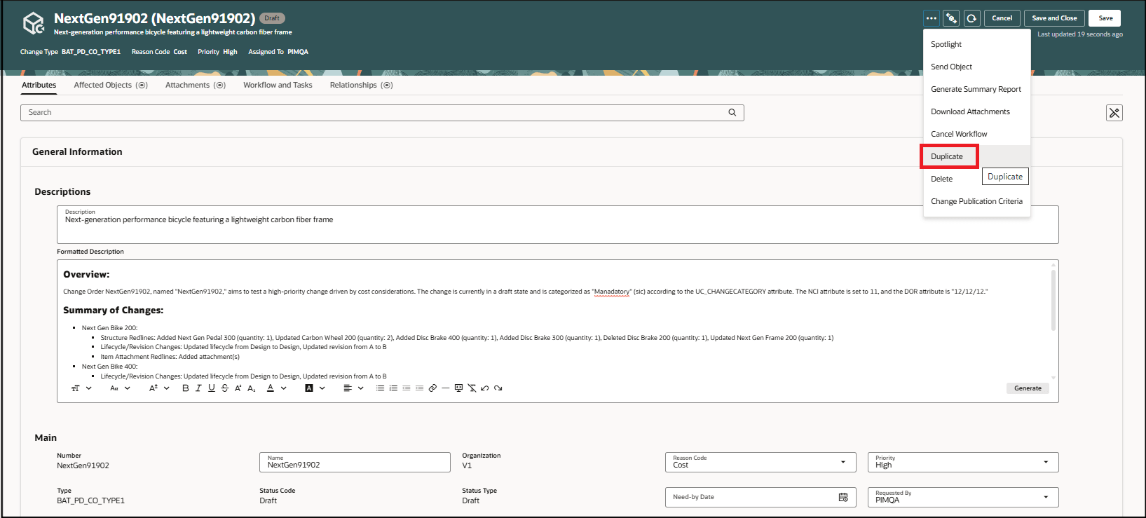 Duplicate Action on the Workflow