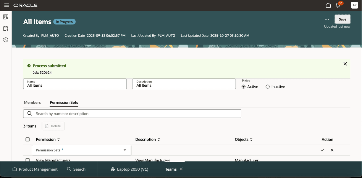 Message with Job ID of the Submitted Process