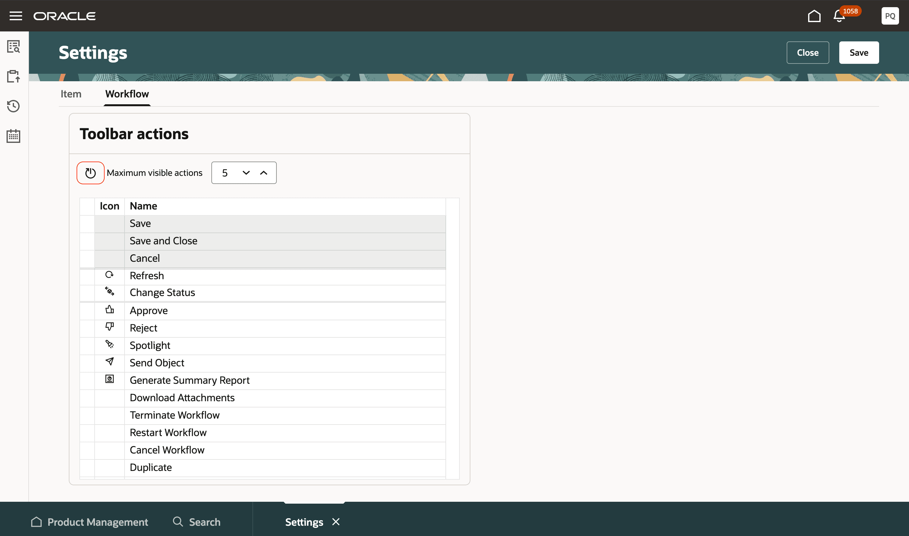 Reset to Default Action