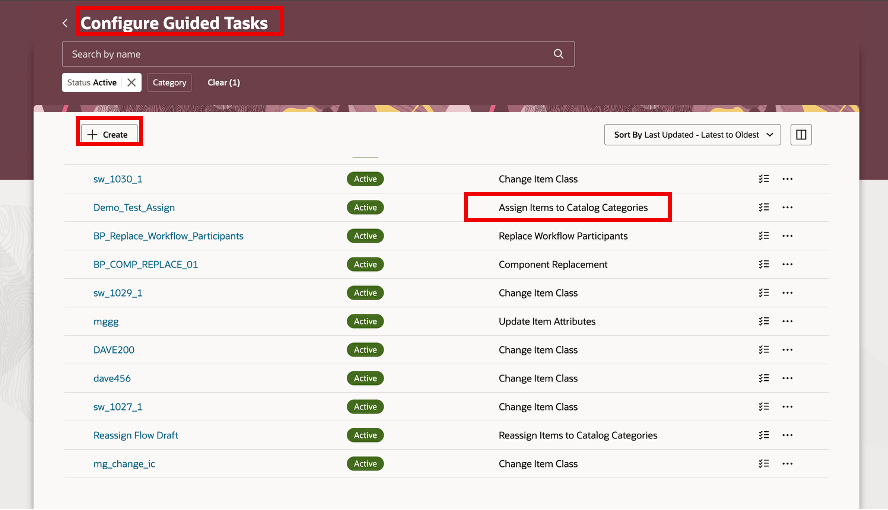 Configure Guided Tasks Page