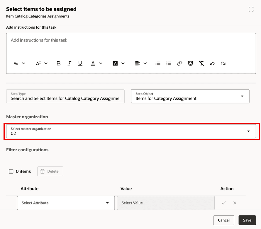 Task: Select Items to be Assigned