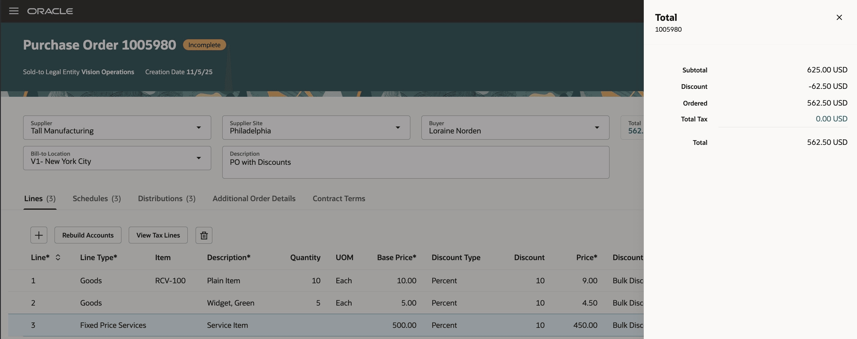 Order Total Showing Discount Amount