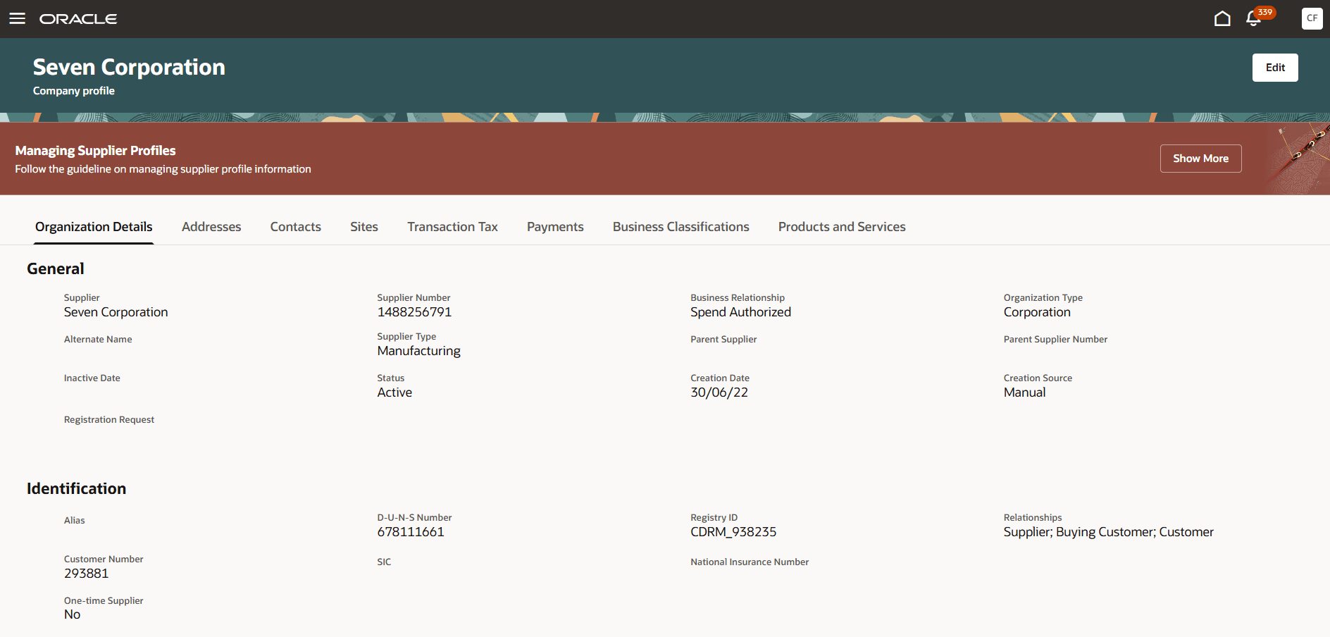 View Supplier Profile