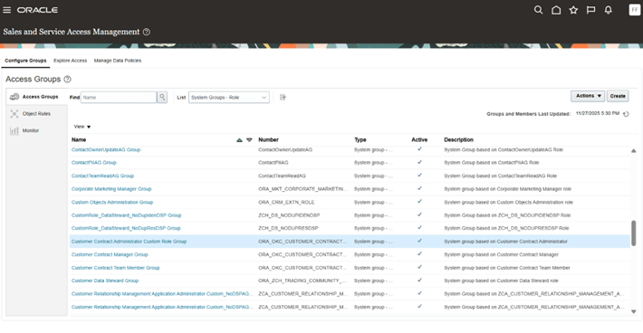 Customer Contract Administrator Custom Role Group 