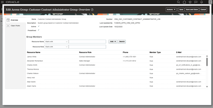 Customer Contract Administrator Predefined Group