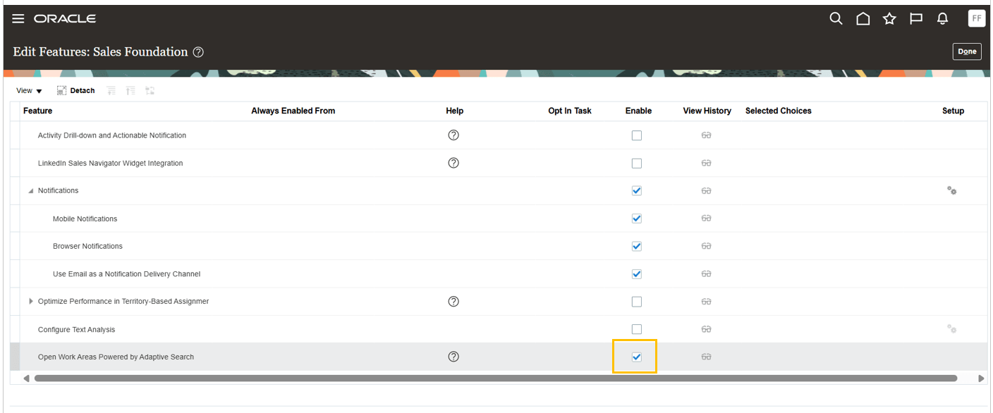 Enable Adaptive Search