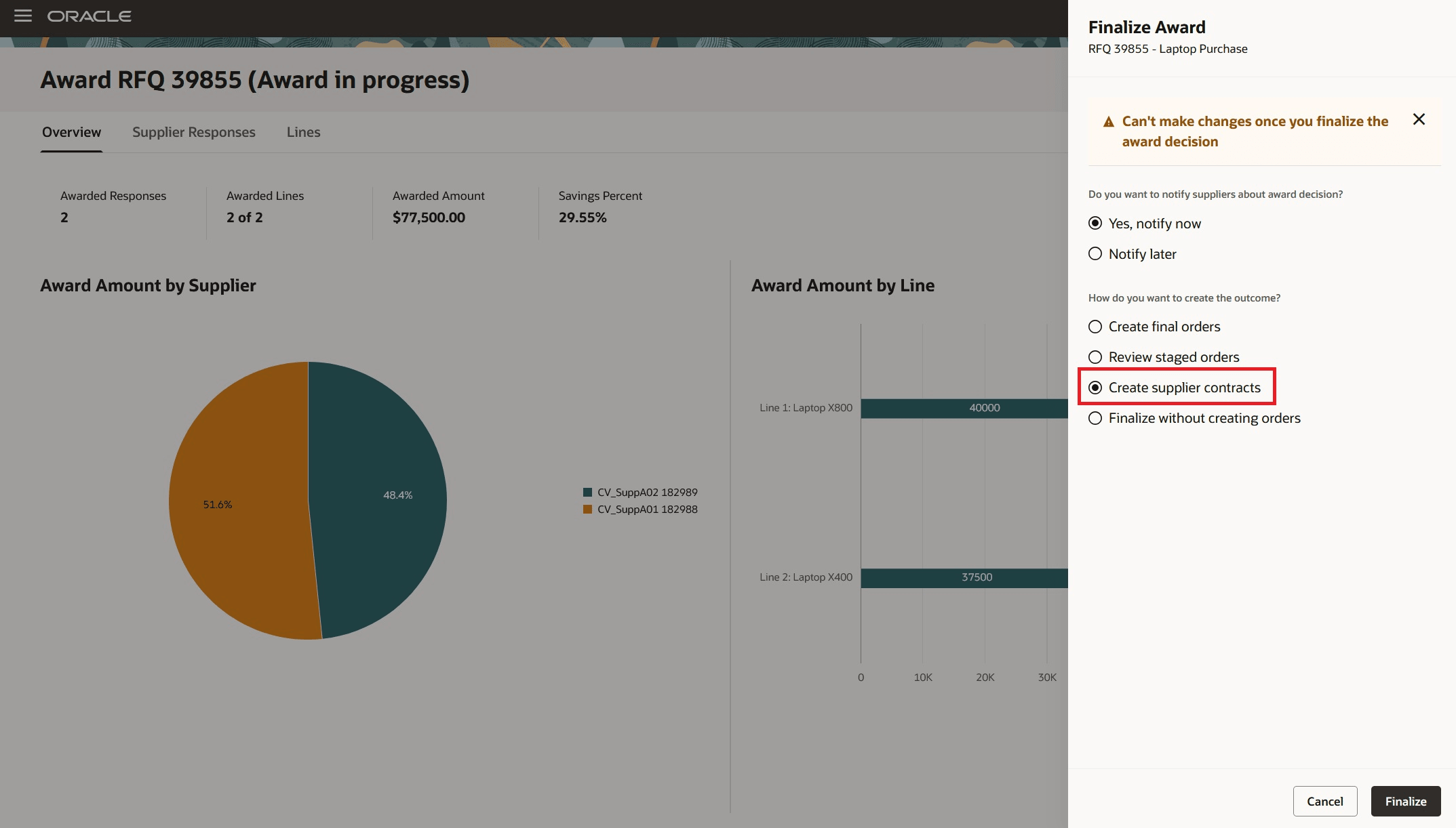 Create Supplier Contracts