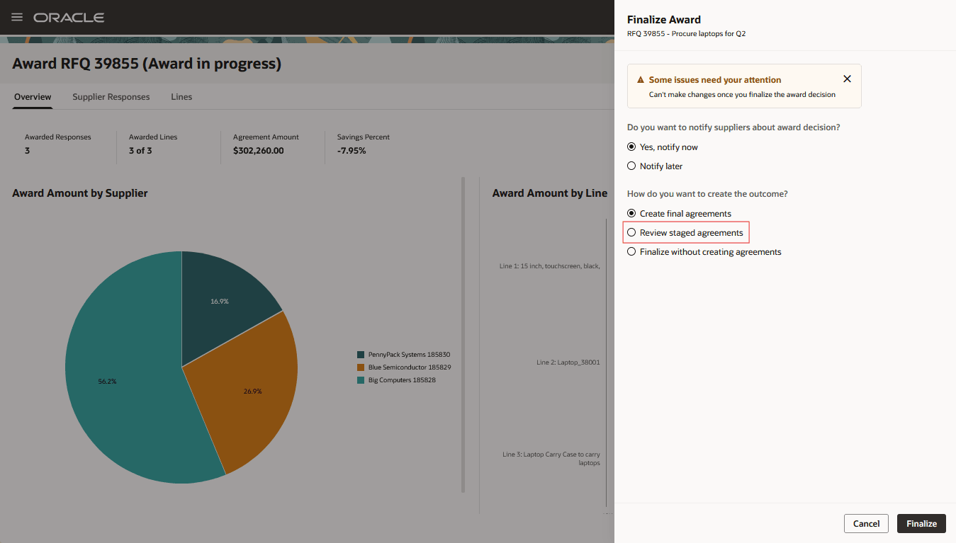 Review Staged Agreements