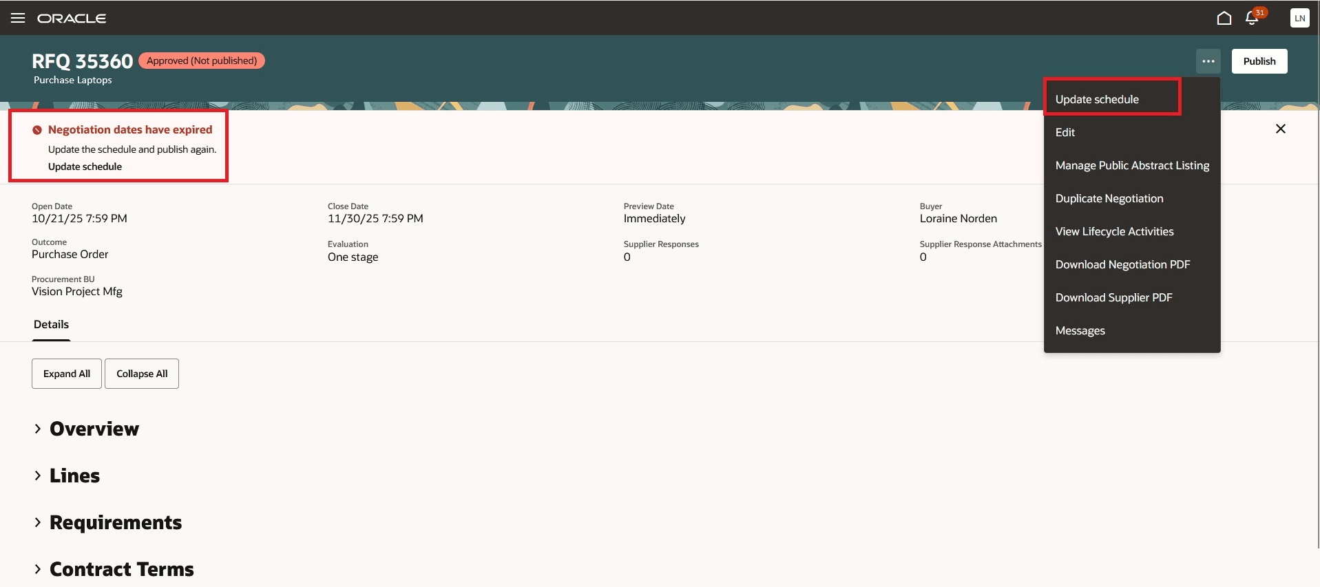 Update schedule link
