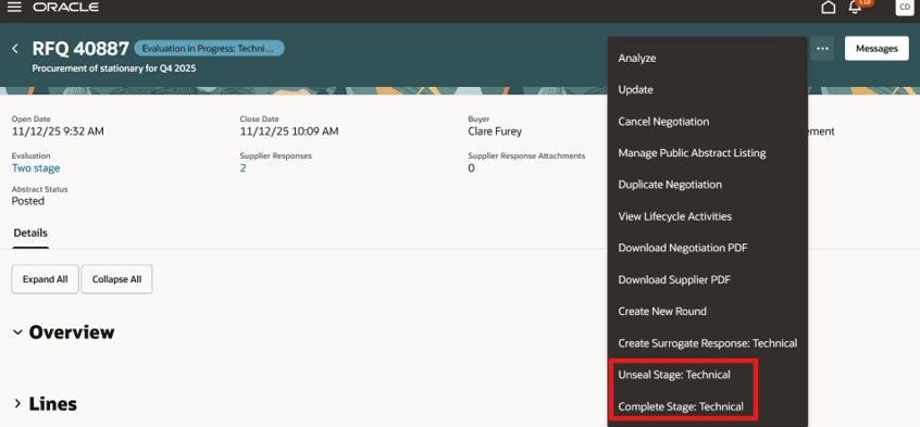 Unseal and complete stage for two stage RFQ
