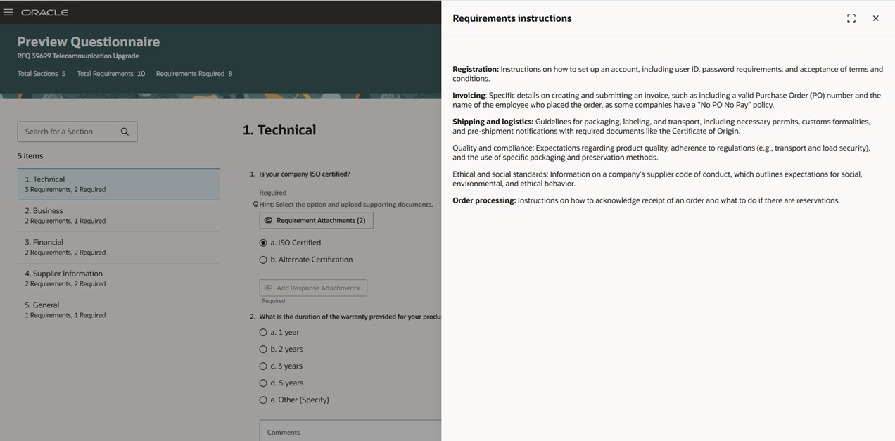 High volume requirements - View instructions