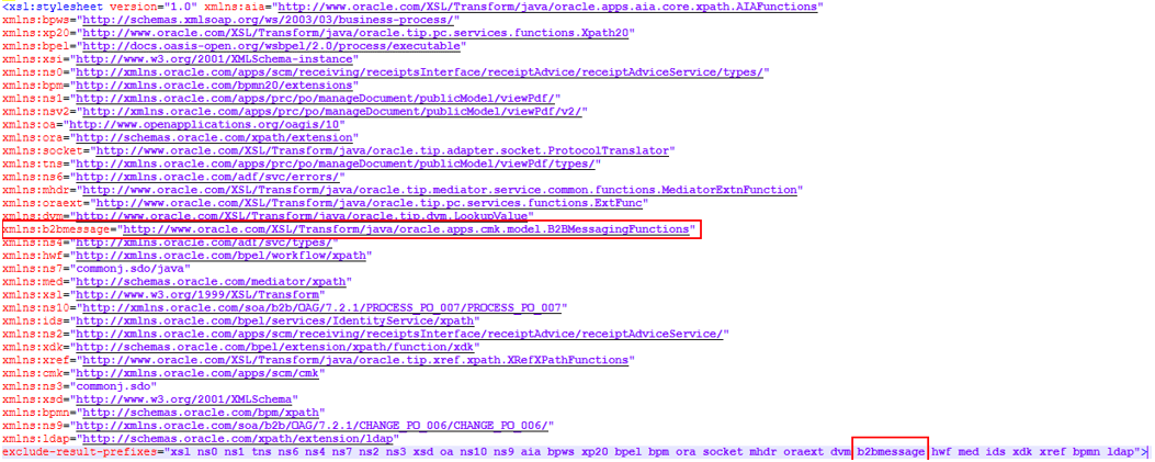 Stylesheet declaration area