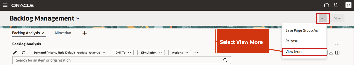 Select Backlog Planning Rules Available Under Plan Inputs