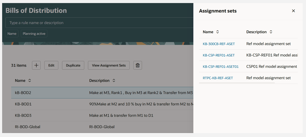 View Assignment Sets