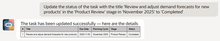 Update Task Status for a Planning Cycle Task