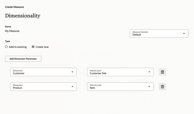 Fields for Specifying Granularity in Dimensionality Step in Guided Process