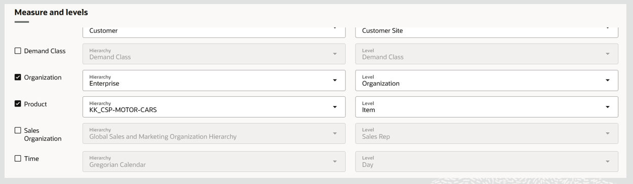 Specify the Measure and Levels for an Exception