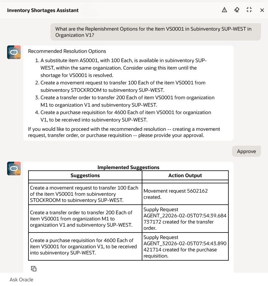 Item Shortages Assistant