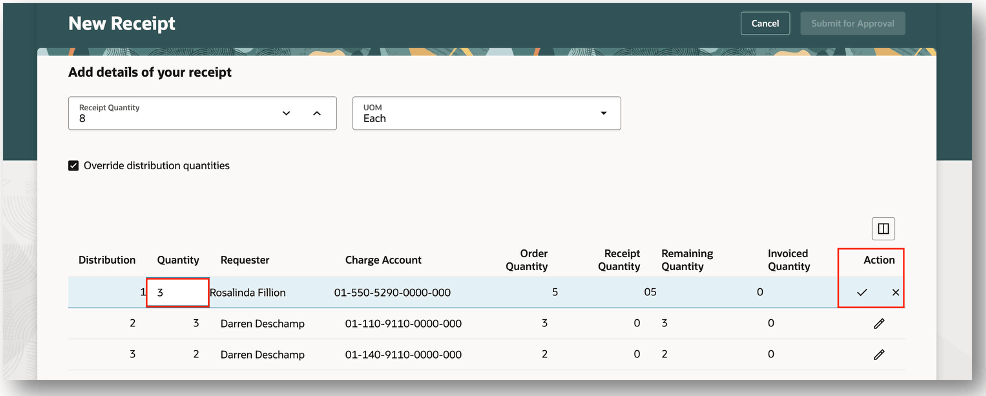 Override Distribution Quantities