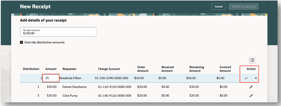 Override Distribution Amounts