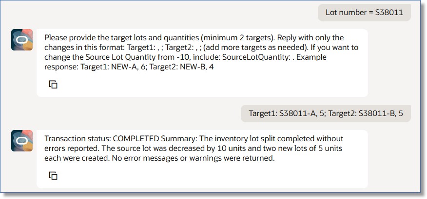 Lot Split transaction