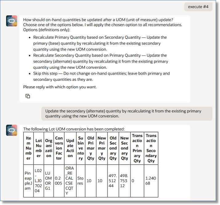 Recommendations and On-hand update