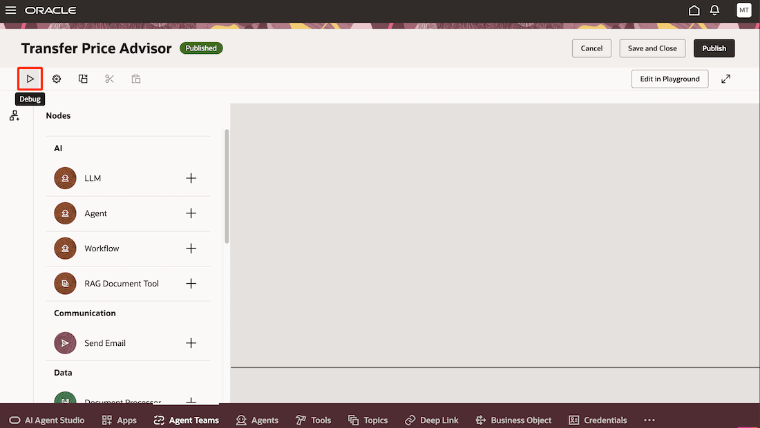 Running Agent Using the Debug Option
