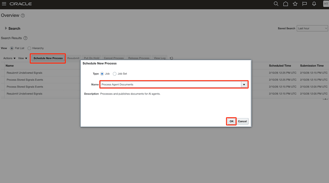 Running the Process Agent Documents Task