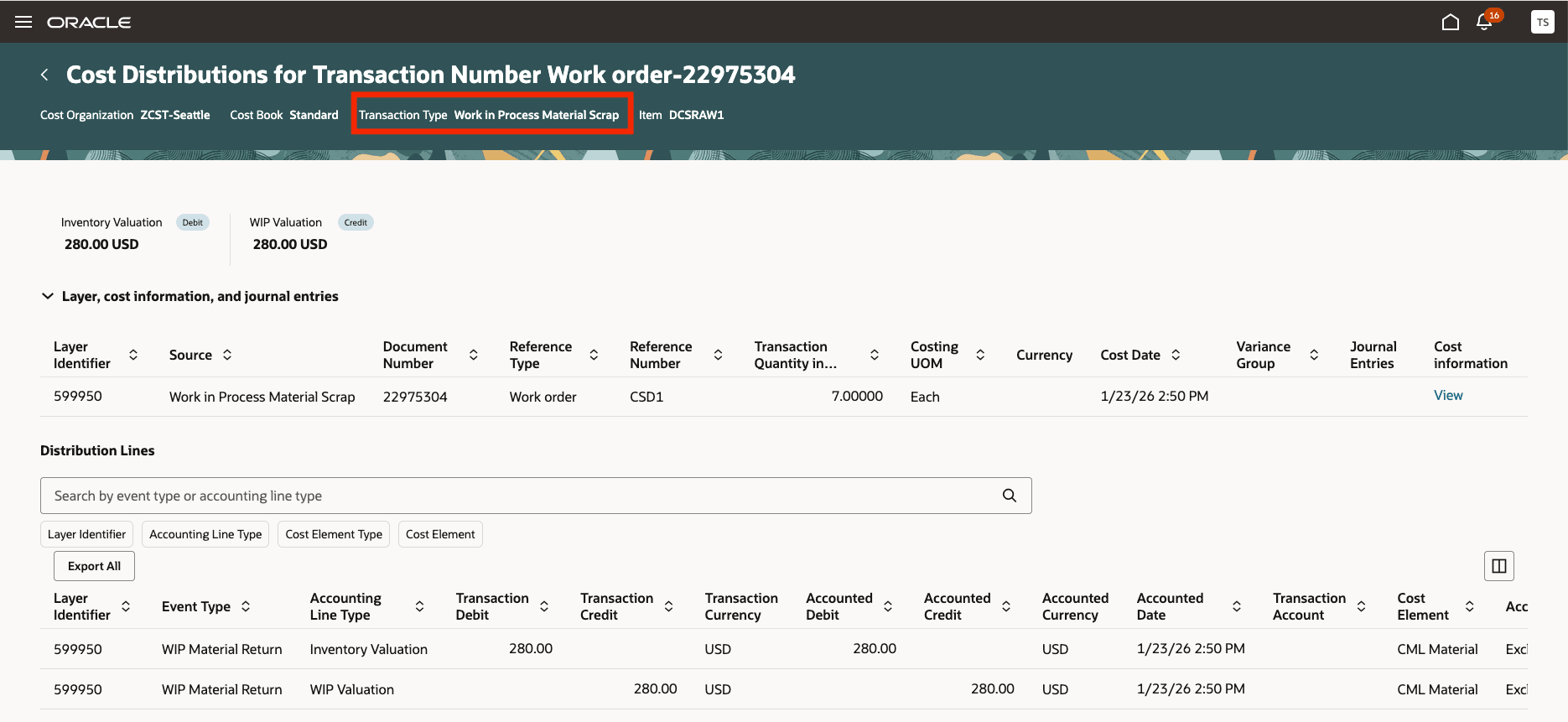Accounting for Work in Process Material Scrap
