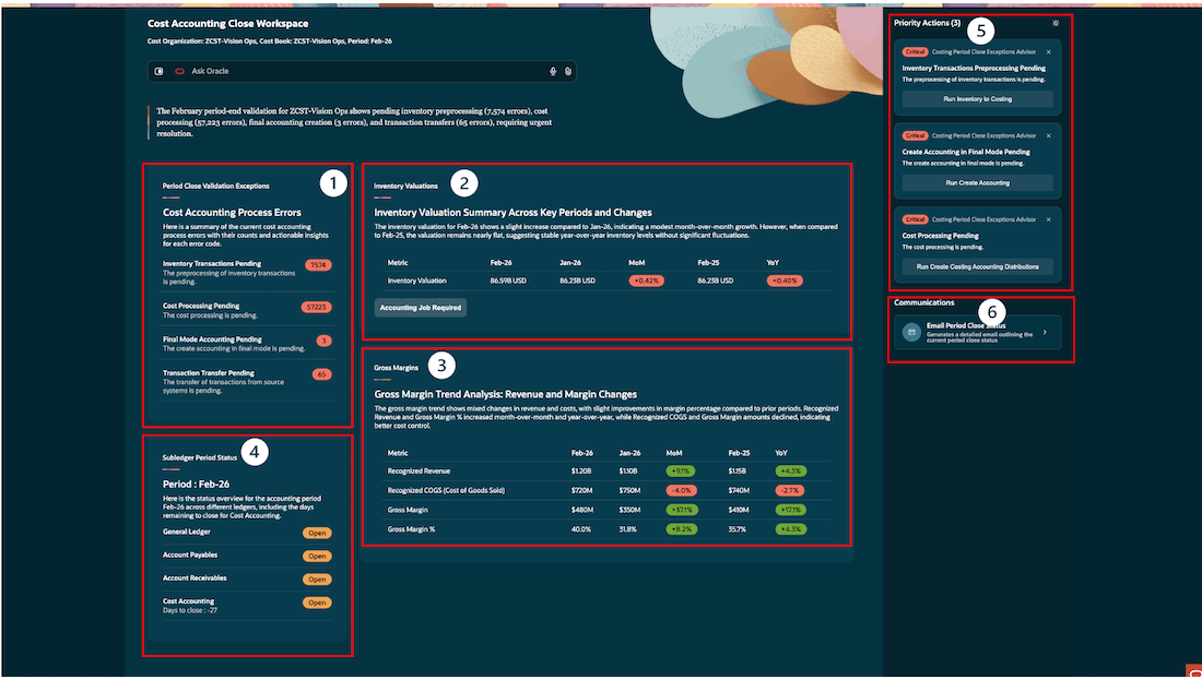 Cost Accounting Close Workspace