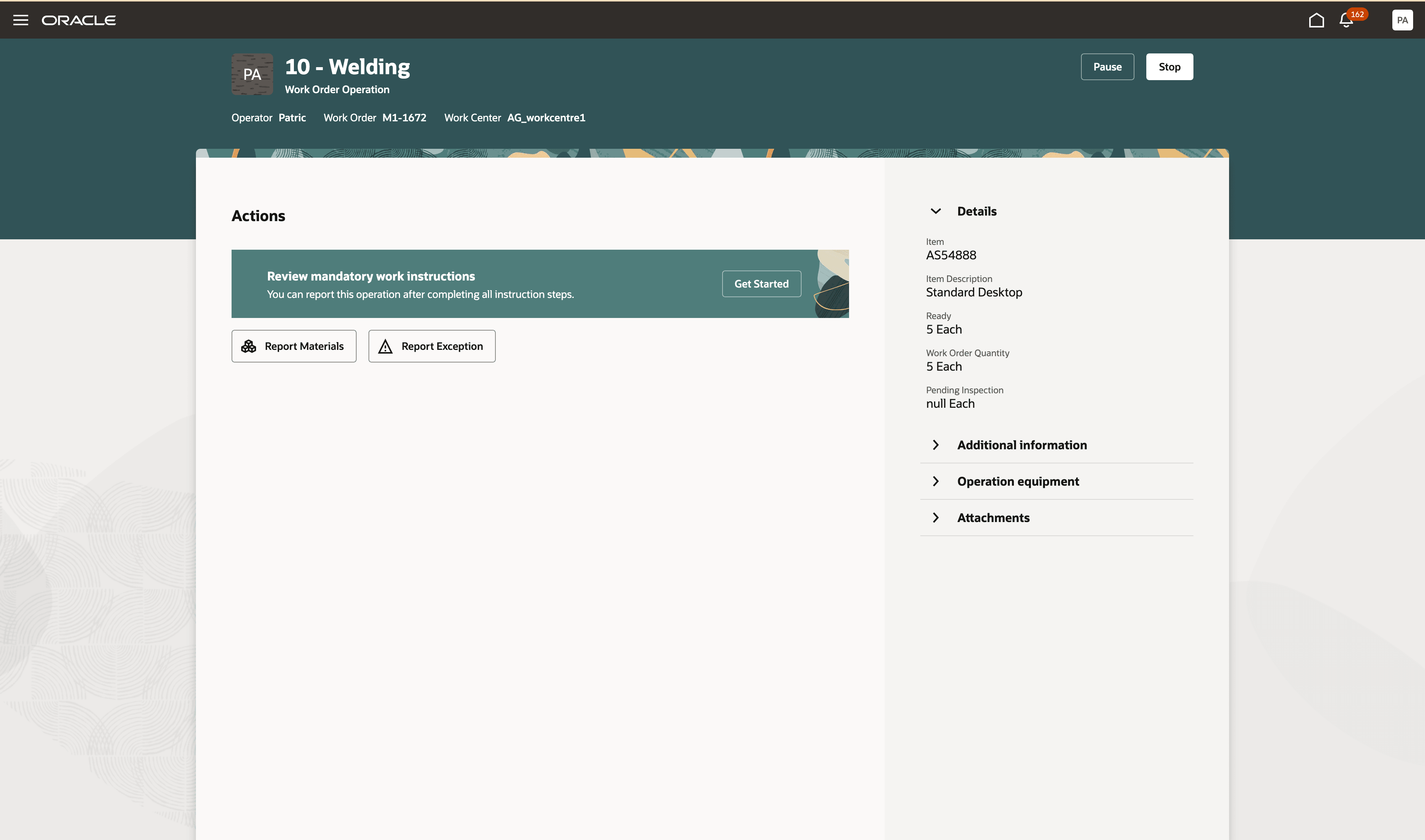 Instructions Mandatory During Production Execution