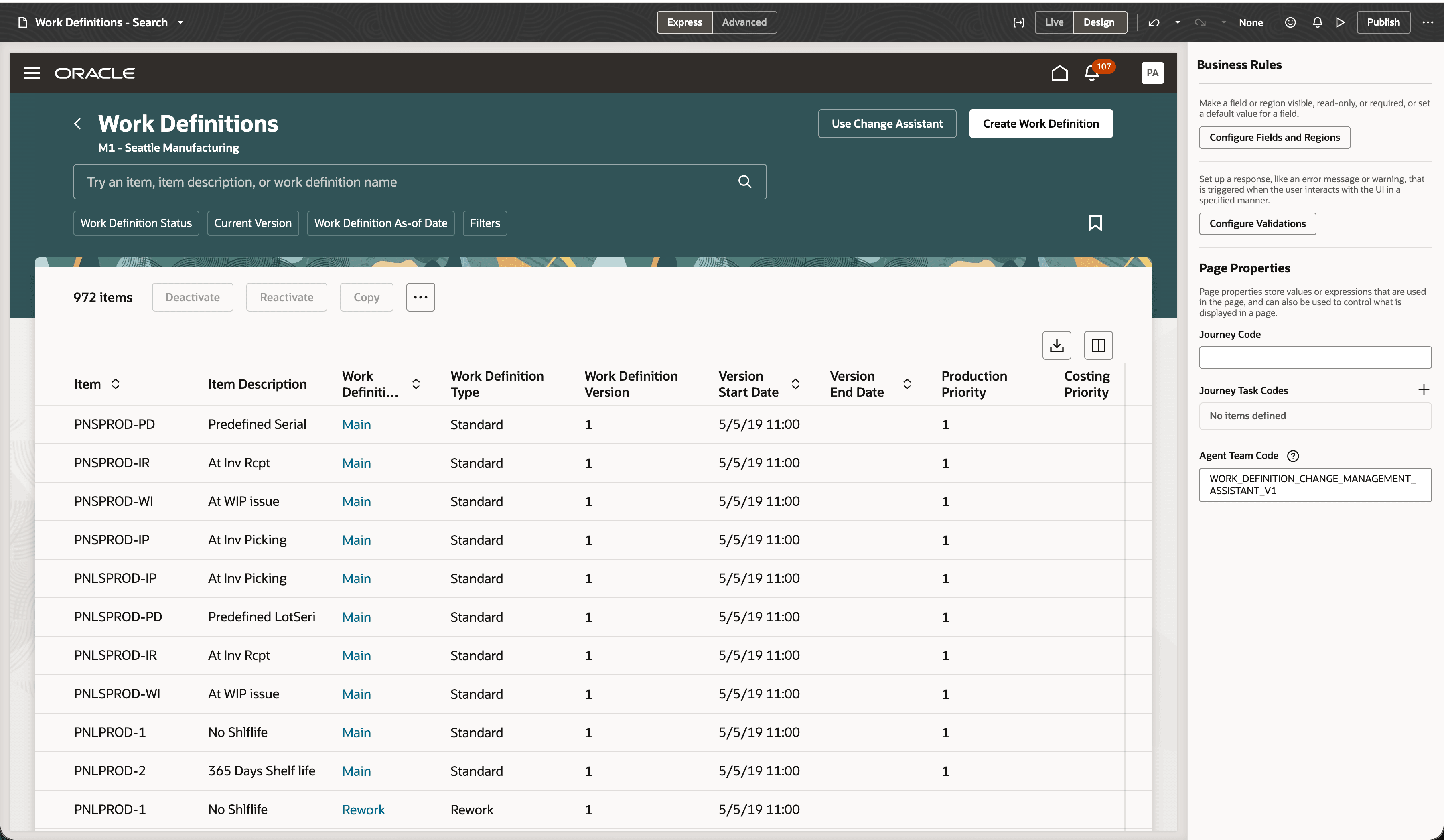 Adding Agent Team to the Work Definitions Page